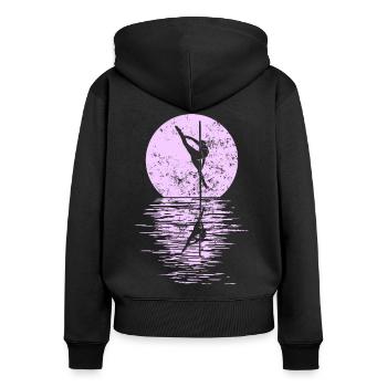 Pole Dance Dancer, Pole Dance, Pole Dancing - Sweat à capuche zippé Premium bio Femme - noir - Dos - Julia (174cm)