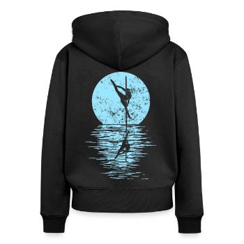 Pole Dance Dancer, Pole Dance, Pole Dancing - Sweat à capuche zippé Premium bio Femme - noir - Dos - Julia (174cm)