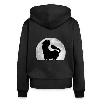 Ferret Moon Ferret Weasel - Sweat à capuche zippé Premium bio Femme - noir - Dos - Julia (174cm)