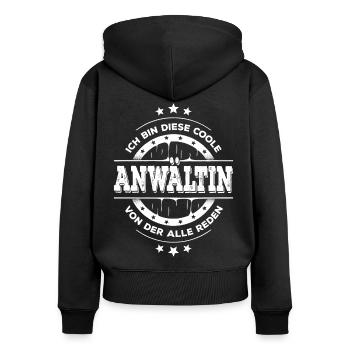 Anwältin Kollegin Geburtstag Jurastudium Geschenk - Frauen Premium Bio Zip Hoodie - Schwarz - Hinten - Julia (174cm)