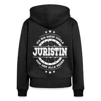 Juristin Kollegin Geburtstag Jurastudium Geschenk - Frauen Premium Bio Zip Hoodie - Schwarz - Hinten - Julia (174cm)