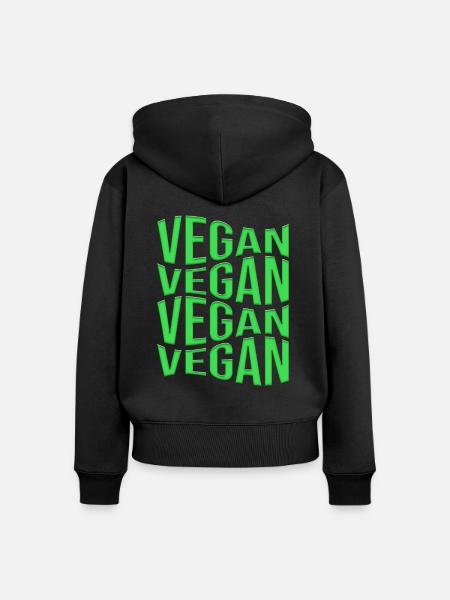 vegan - Frauen Premium Bio Zip Hoodie - Schwarz