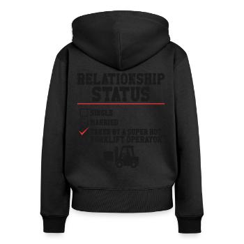 Opérateur de chariot élévateur certifié - Sweat à capuche zippé Premium bio Femme - noir - Dos - Julia (174cm)