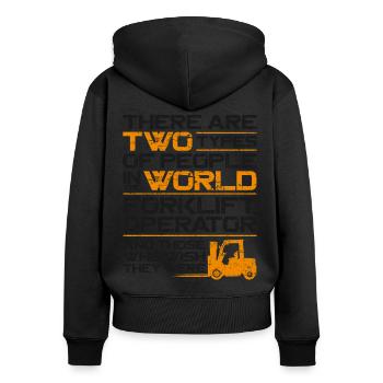 Certified Forklift Truck Operator - Frauen Premium Bio Zip Hoodie - Schwarz - Hinten - Julia (174cm)