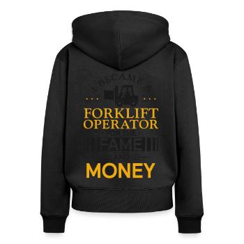 Certified Forklift Truck Operator - Frauen Premium Bio Zip Hoodie - Schwarz - Hinten - Julia (174cm)