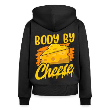 Körper Von Käse Sprüche Liebe Liebhaber Süß - Frauen Premium Bio Zip Hoodie - Schwarz - Hinten - Julia (174cm)