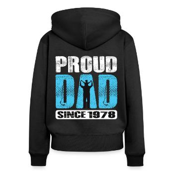 Proud Dad Since 1978 - Women's Premium Organic Zip Hoodie - black - Back - Julia (174cm)