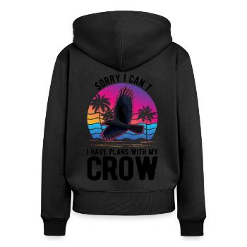 Crow Gift Crow Raven Beetle Breeder - Women's Premium Organic Zip Hoodie - black - Back - Julia (174cm)