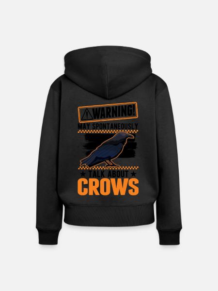 Warnung Krähe Geschenk Rabe Rabenkrähe - Premium økologisk hoodie med lynlås til kvinder - sort