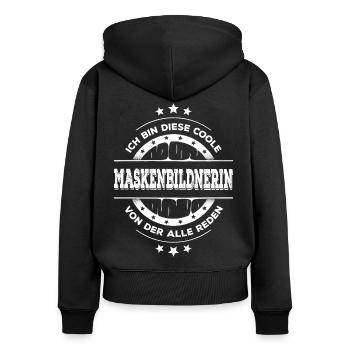 Maskenbildnerin Geburtstag Filmkunst Geschenk - Frauen Premium Bio Zip Hoodie - Schwarz - Hinten - Julia (174cm)