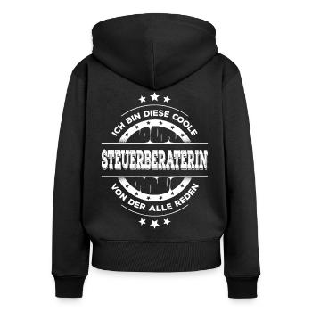 Steuerberaterin Geburtstag Kammerberuf Geschenk - Frauen Premium Bio Zip Hoodie - Schwarz - Hinten - Julia (174cm)