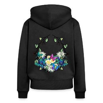 Frühlingsanfang Jahreszeit Naturliebhaber Umwelt - Frauen Premium Bio Zip Hoodie - Schwarz - Hinten - Julia (174cm)