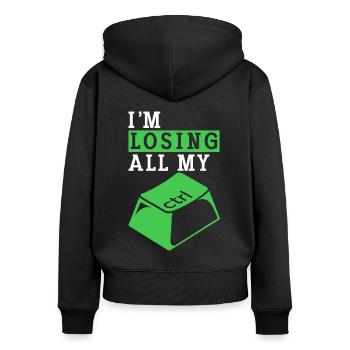 Cybersicherheit Computer Schlüssel Software - Frauen Premium Bio Zip Hoodie - Schwarz - Hinten - Julia (174cm)