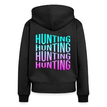 Hunt - Women's Premium Organic Zip Hoodie - black - Back - Julia (174cm)
