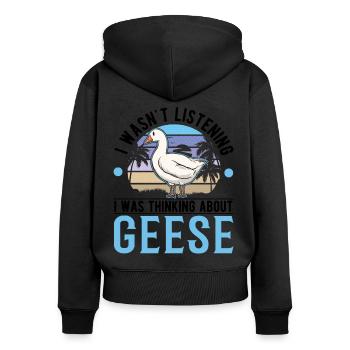 Geese Goose breeder Goose - Women's Premium Organic Zip Hoodie - black - Back - Julia (174cm)