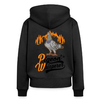 Pigeons Whisperer Pigeon Whisperer Pigeon Fancier - Sweat à capuche zippé Premium bio Femme - noir - Dos - Julia (174cm)