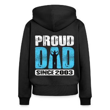 Proud Dad Since 2003 - Women's Premium Organic Zip Hoodie - black - Back - Julia (174cm)