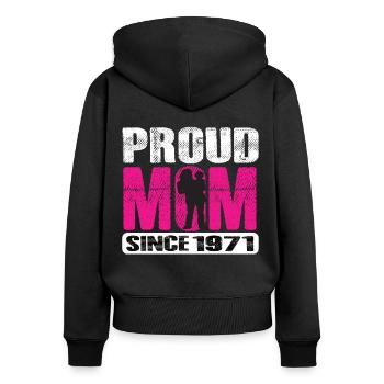 Proud Mom Since 1971 - Women's Premium Organic Zip Hoodie - black - Back - Julia (174cm)