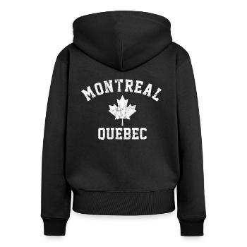 Montreal Quebec Canada montreal - Frauen Premium Bio Zip Hoodie - Schwarz - Hinten - Julia (174cm)