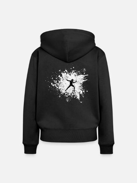 Fechten Degen Fechtduell Geschenkidee - Frauen Premium Bio Zip Hoodie - Schwarz
