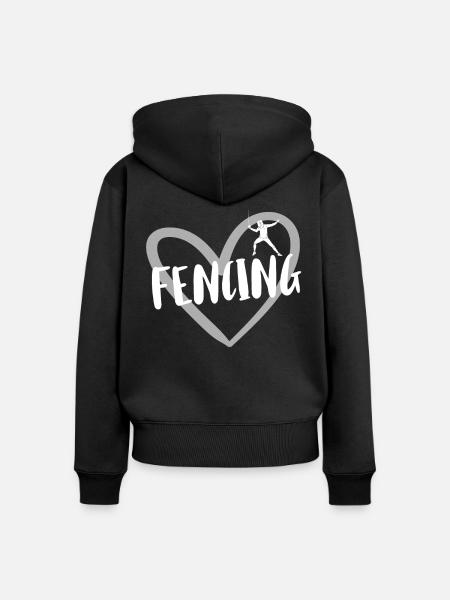 Fechten Degen Fechtduell Geschenkidee - Frauen Premium Bio Zip Hoodie - Schwarz