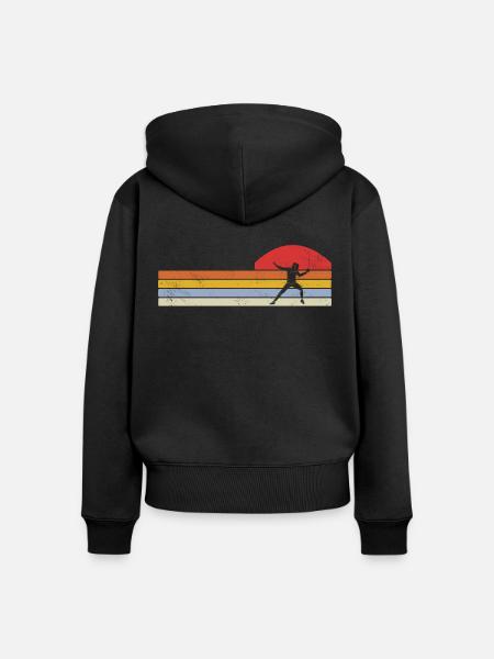 Fechten Degen Fechtduell Geschenkidee - Frauen Premium Bio Zip Hoodie - Schwarz