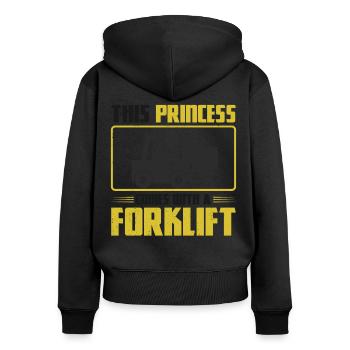 Certified Forklift Truck Operator - Women's Premium Organic Zip Hoodie - black - Back - Julia (174cm)