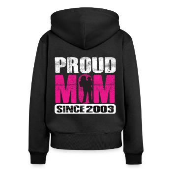 Proud Mom Since 2003 - Women's Premium Organic Zip Hoodie - black - Back - Julia (174cm)