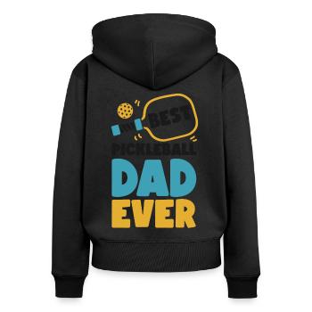 Pickleball Dad Father Best - Women's Premium Organic Zip Hoodie - black - Back - Julia (174cm)
