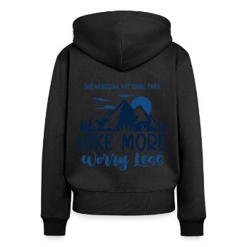 Randonnées Shenandoah National Park Souvenir Virg - Sweat à capuche zippé Premium bio Femme - noir - Dos - Julia (174cm)