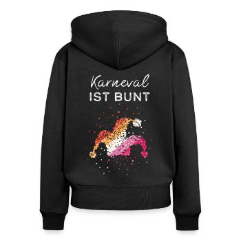 Karneval Fasching Lesbe Lesbisch Lesben Gay Homo - Frauen Premium Bio Zip Hoodie - Schwarz - Hinten - Julia (174cm)