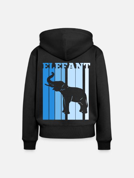 Dickhäuter Rüsseltier Elefant - Frauen Premium Bio Zip Hoodie - Schwarz