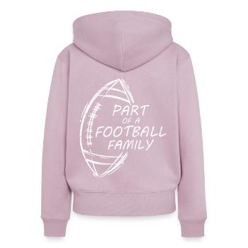 Un joueur de football américain fait partie de la famille du football américain - Sweat à capuche zippé Premium bio Femme - rose poudré - Dos - Julia (174cm)