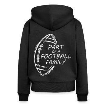 Un joueur de football américain fait partie de la famille du football américain - Sweat à capuche zippé Premium bio Femme - noir - Dos - Julia (174cm)