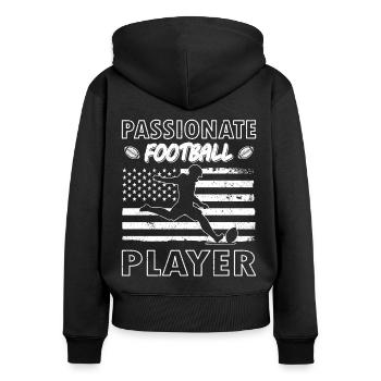 Football américain Passionné de football américain Sports - Sweat à capuche zippé Premium bio Femme - noir - Dos - Julia (174cm)