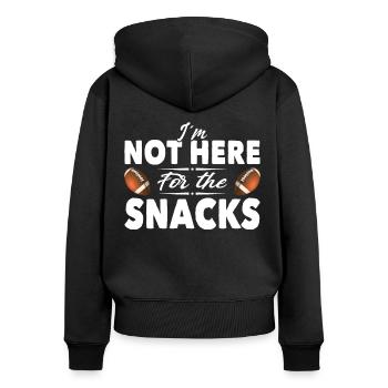 Le joueur de football américain n’est pas là pour les collations - Sweat à capuche zippé Premium bio Femme - noir - Dos - Julia (174cm)