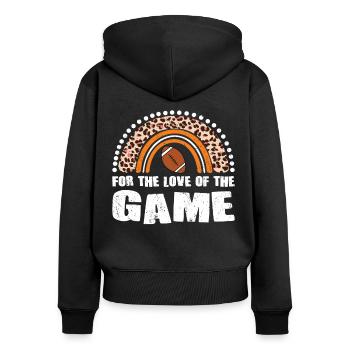 Joueur de football américain pour l’amour du jeu - Sweat à capuche zippé Premium bio Femme - noir - Dos - Julia (174cm)