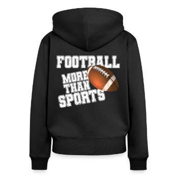 Le football plus que le sport Le football américain Le sport - Sweat à capuche zippé Premium bio Femme - noir - Dos - Julia (174cm)