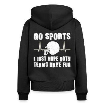 Joueur de football américain Go Sports Fan - Sweat à capuche zippé Premium bio Femme - noir - Dos - Julia (174cm)