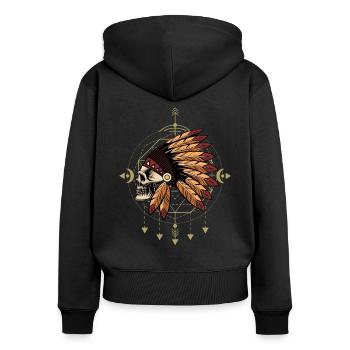 Indianisches Erbe Indianer Traumfänger - Frauen Premium Bio Zip Hoodie - Schwarz - Hinten - Julia (174cm)