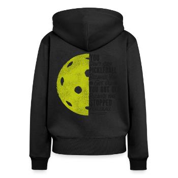 Pickleball Grandma Grandpa Vintage - Women's Premium Organic Zip Hoodie - black - Back - Julia (174cm)