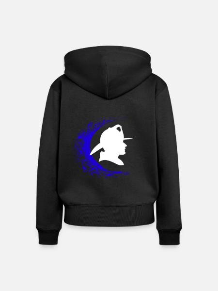 Feuerwehrmann - Frauen Premium Bio Zip Hoodie - Schwarz