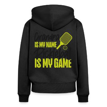 Pickleball Grandpa Grandpa Is My - Women's Premium Organic Zip Hoodie - black - Back - Julia (174cm)