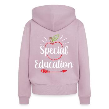 Sonderpädagogik Beruf Lehrer Sonderpädagoge - Frauen Premium Bio Zip Hoodie - Altrosa - Hinten - Julia (174cm)