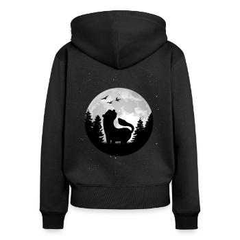 Ferret Moon Ferret Weasel - Sweat à capuche zippé Premium bio Femme - noir - Dos - Julia (174cm)