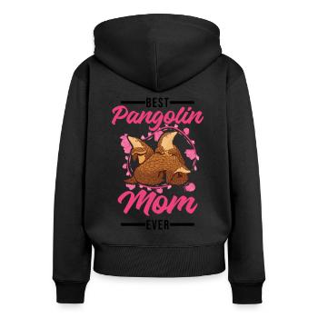 Best Pangolin Mom Ever Pangolin Mama - Frauen Premium Bio Zip Hoodie - Schwarz - Hinten - Julia (174cm)