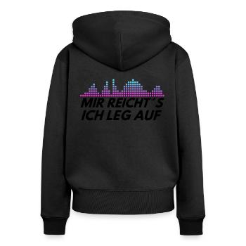 DJ Auftritt Auflegen - Frauen Premium Bio Zip Hoodie - Schwarz - Hinten - Julia (174cm)