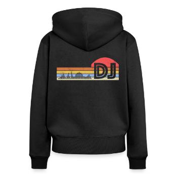 DJ Auftritt Auflegen - Frauen Premium Bio Zip Hoodie - Schwarz - Hinten - Julia (174cm)