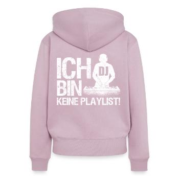 DJ Auftritt Auflegen - Frauen Premium Bio Zip Hoodie - Altrosa - Hinten - Julia (174cm)