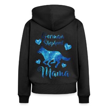 Berger Allemand Mama Dog Lovers - Sweat à capuche zippé Premium bio Femme - noir - Dos - Julia (174cm)